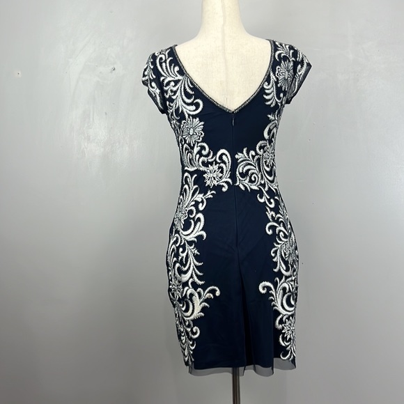 Aidan Mattox Beaded Patterned Blue and White Dress - Picture 6 of 9